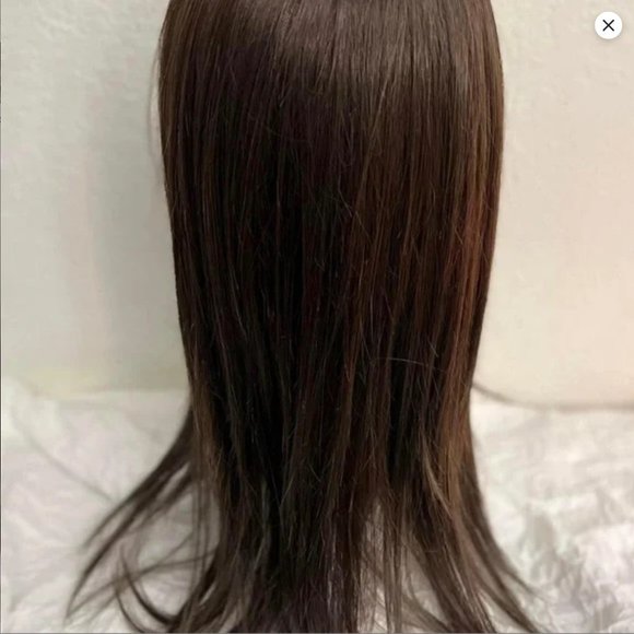 HAND TIED Belle Tress Wig “Tea Leaf Layer” Dark Brown Full Mono - Picture 3 of 6